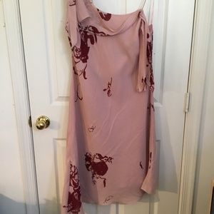 One shoulder flare dress